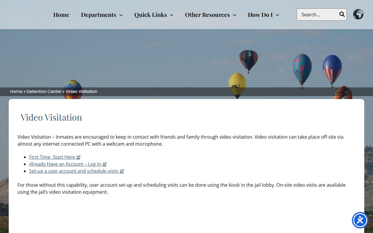 Scotts Bluff County Detention Center video visitation setup for inmates
